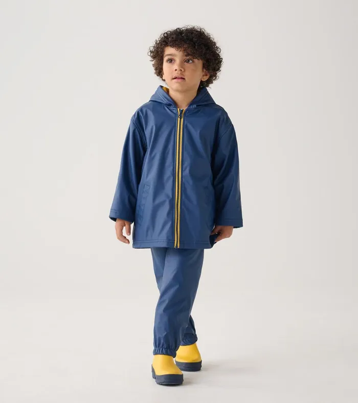 Rainwear GirlsBoys Hatley Navy ZipUp Rain Jacket