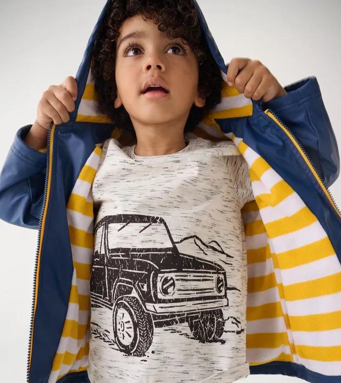 Rainwear GirlsBoys Hatley Navy ZipUp Rain Jacket