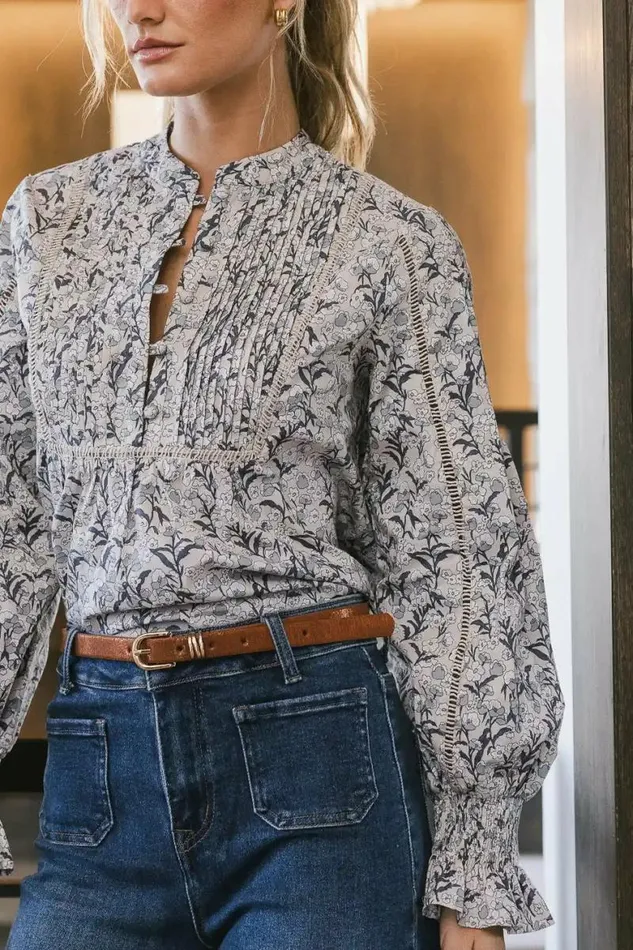 Ramona Floral Blouse Blue Women Bohme Tops