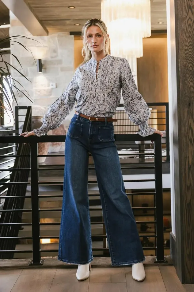 Ramona Floral Blouse Blue Women Bohme Tops