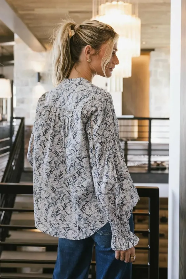 Ramona Floral Blouse Blue Women Bohme Tops