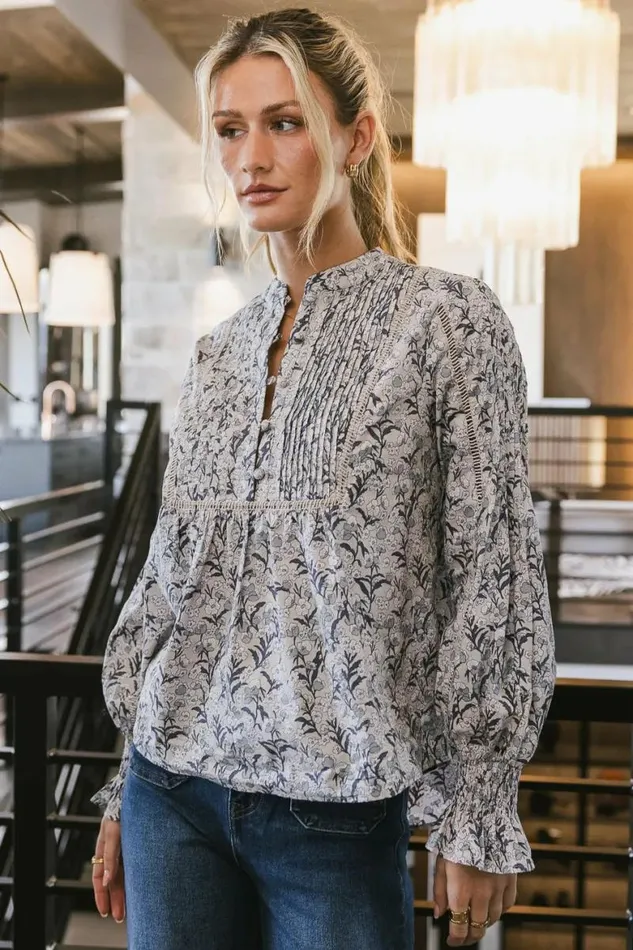 Ramona Floral Blouse Blue Women Bohme Tops