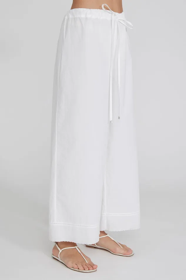 Ramona Poplin Pant White Women Chan Luu Bottoms