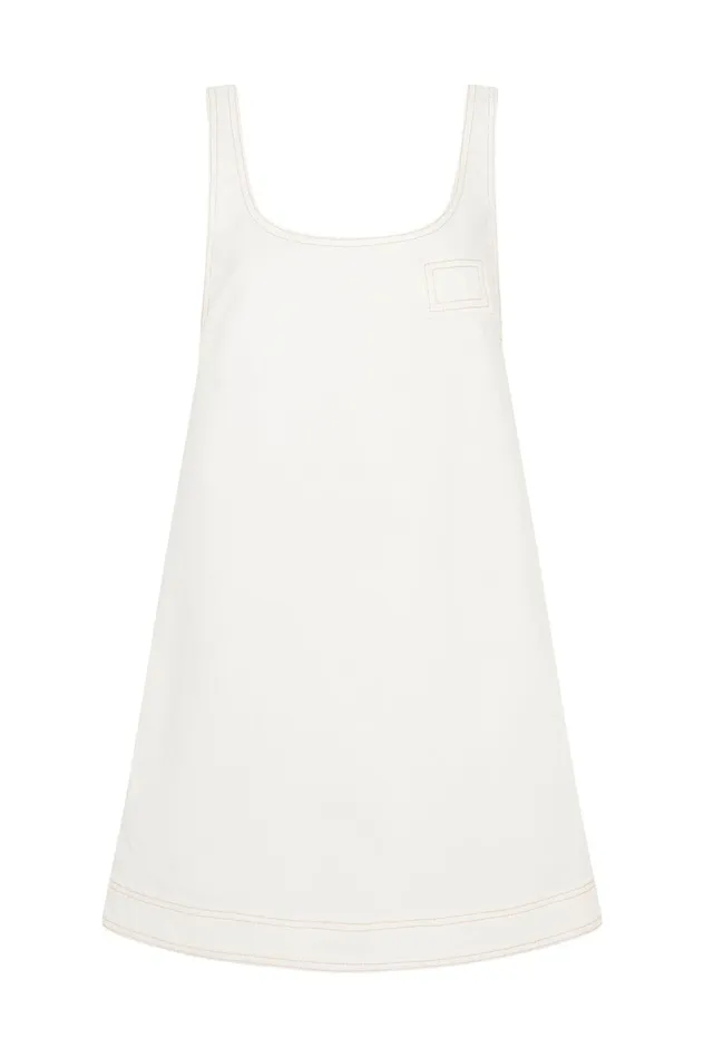 Ratio Denim Mini Dress White Women Aje Denim