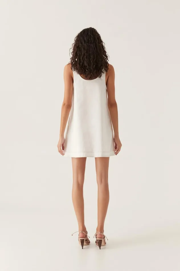 Ratio Denim Mini Dress White Women Aje Denim