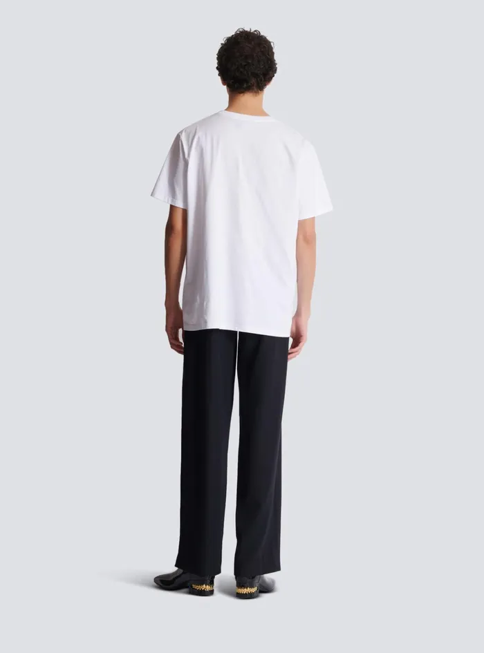 Relaxed Tshirt With Kiss Print White Men Balmain TShirts