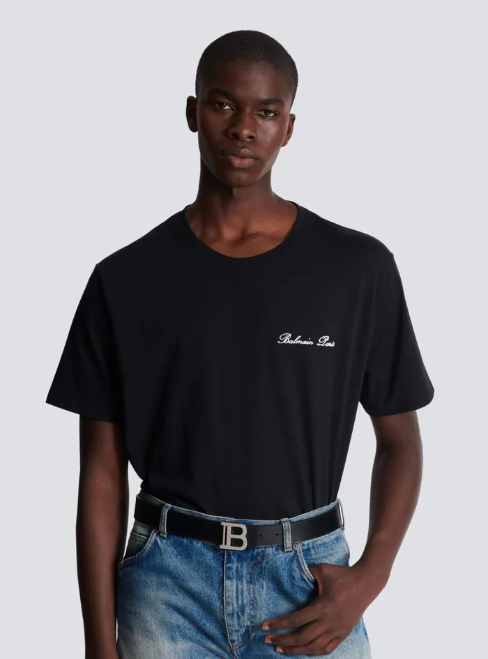 Reversible Leather BBelt Black Men Balmain Belts