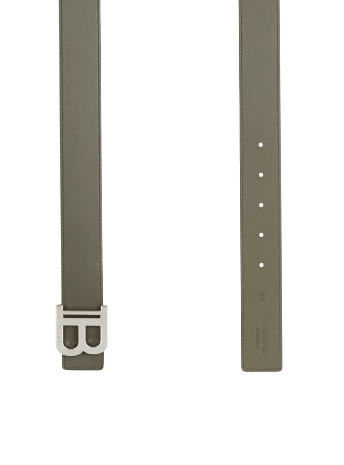 Reversible Leather BBelt Black Men Balmain Belts