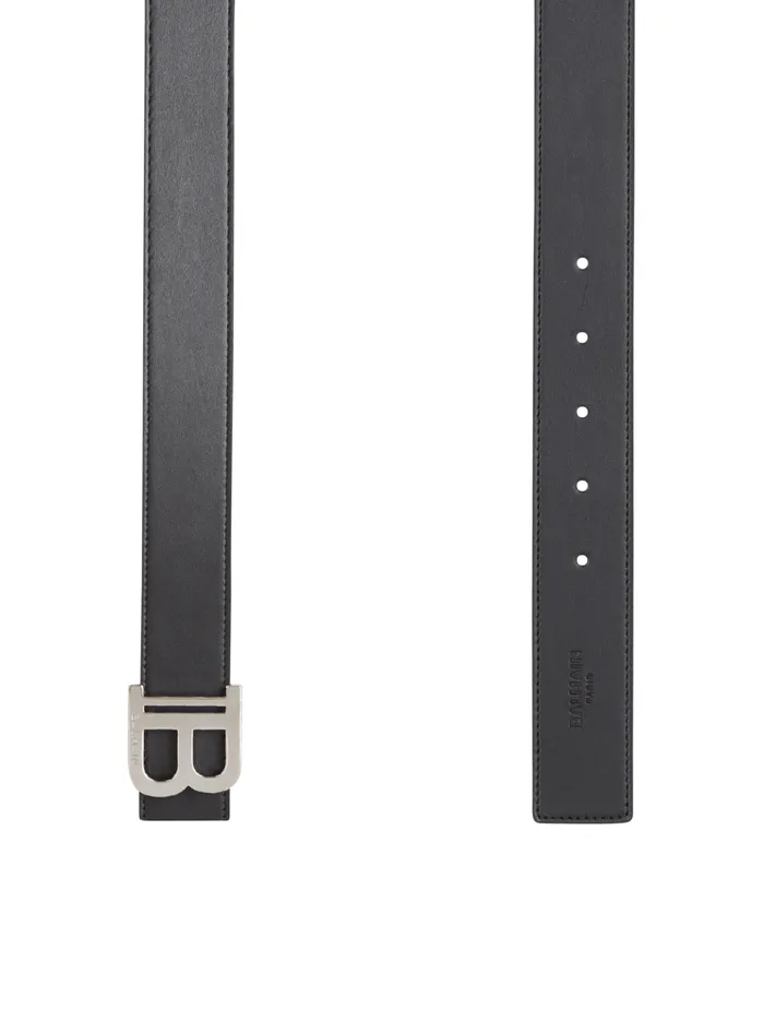 Reversible Leather BBelt Black Men Balmain Belts