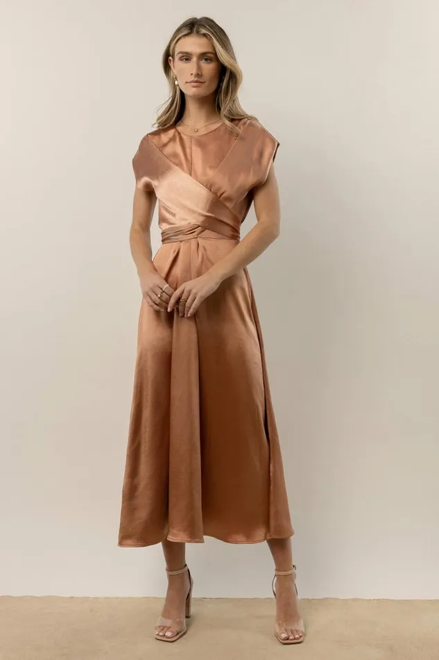 Rosalind Midi Dress In Copper Copper Women Bohme Dresses