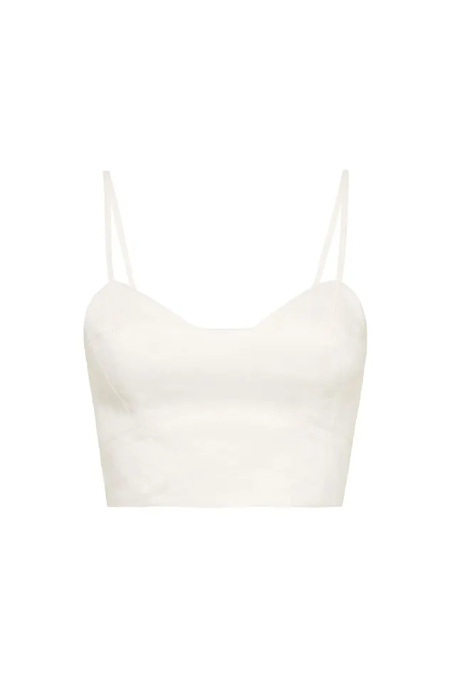 Rowena Panelled Bralette Ivory Women Aje Tops