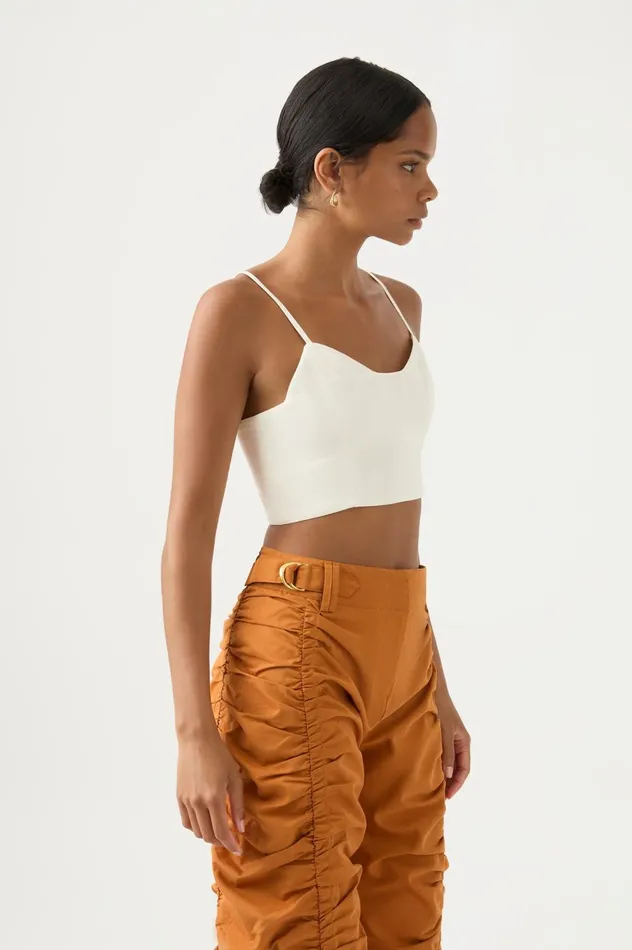 Rowena Panelled Bralette Ivory Women Aje Tops