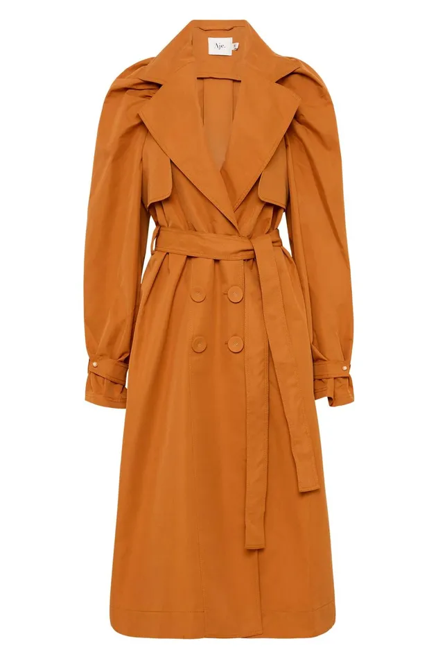 Roxanne Trench Coat Chestnut Brown Women Aje Blazers Jackets 038 Coats