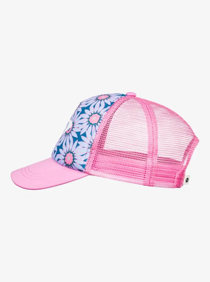 Roxy Accessories Girl039s 27 Sweet Emotions Trucker Hat Crystal Teal Sol Flower 8211 Kids