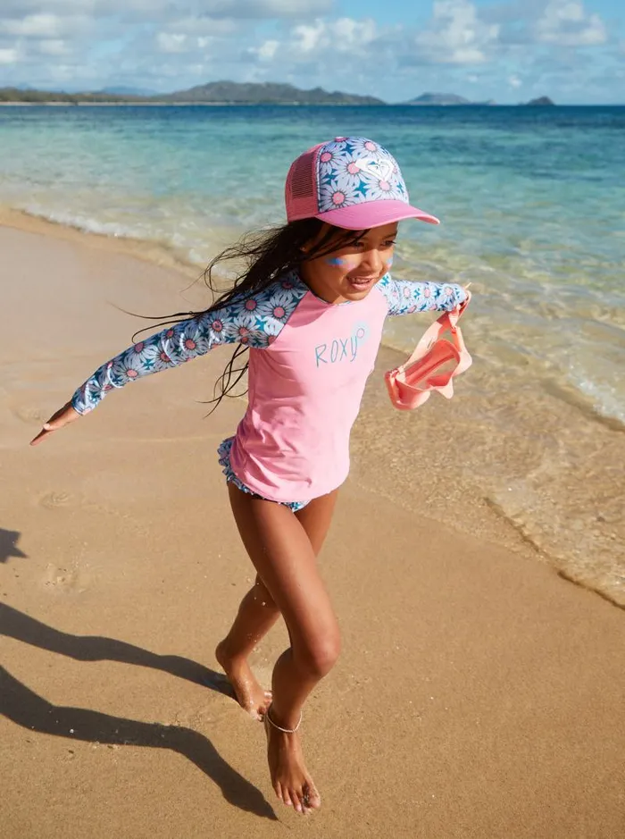 Roxy Accessories Girl039s 27 Sweet Emotions Trucker Hat Crystal Teal Sol Flower 8211 Kids