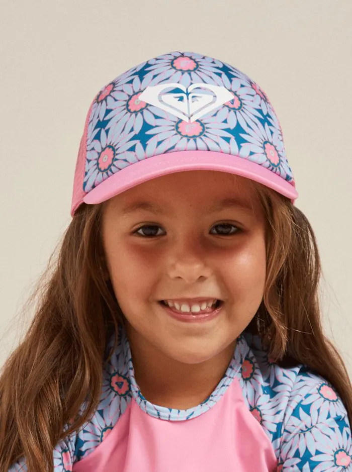 Roxy Accessories Girl039s 27 Sweet Emotions Trucker Hat Crystal Teal Sol Flower 8211 Kids