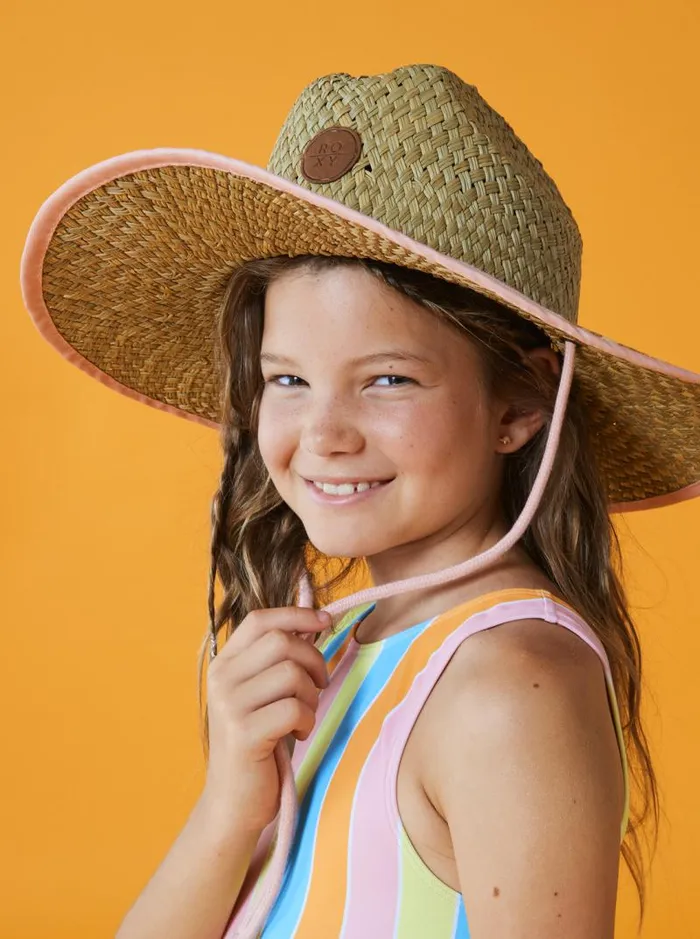 Roxy Accessories Girl039s 716 Pina To My Colada Sun Hat Tropical Peach 8211 Kids