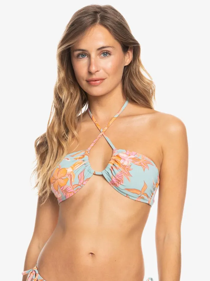 Roxy Bikinis Printed Beach Classics Triangle Bikini Top Blue Surf Kartoffel Tropical 8211 Women