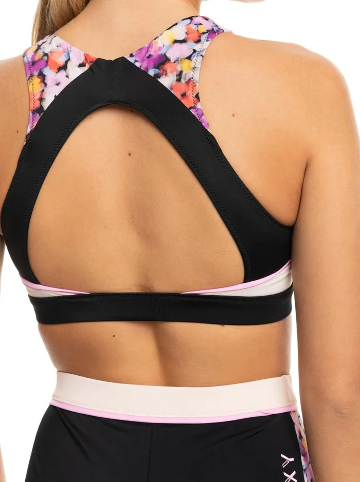 Roxy Bikinis Roxy Active Crop Bikini Top Anthracite Swim Blooms 8211 Women Roxy Bikinis Roxy Active Crop Bikini Top Anthracite Swim Blooms 8211 Women