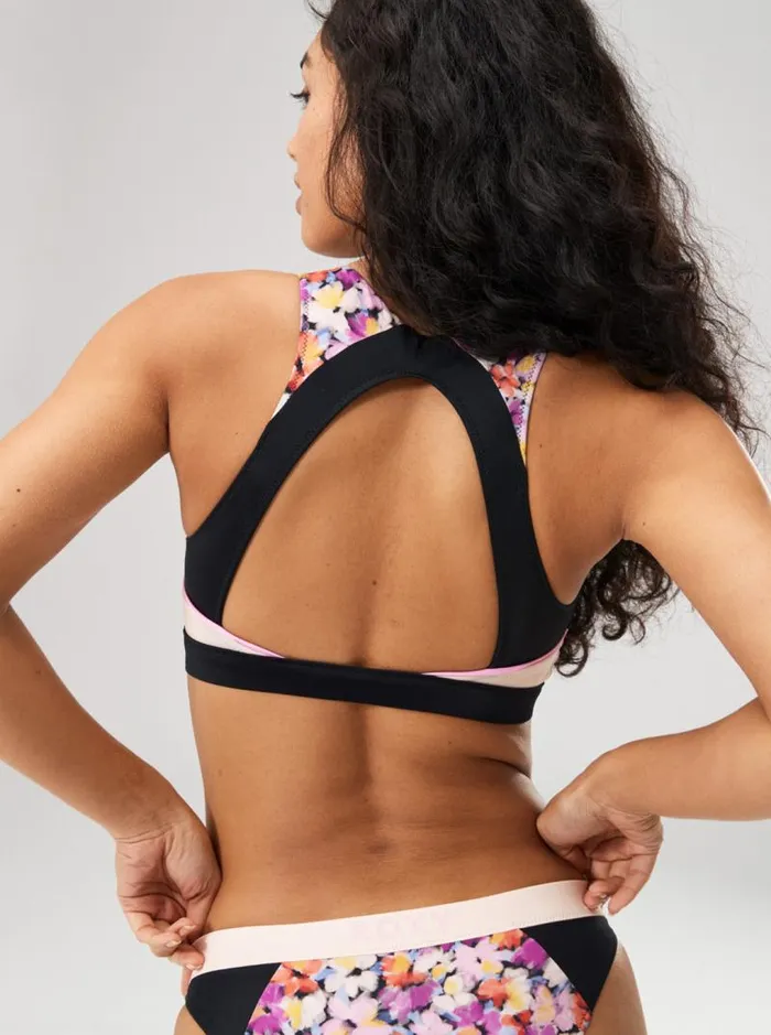 Roxy Bikinis Roxy Active Crop Bikini Top Anthracite Swim Blooms 8211 Women Roxy Bikinis Roxy Active Crop Bikini Top Anthracite Swim Blooms 8211 Women