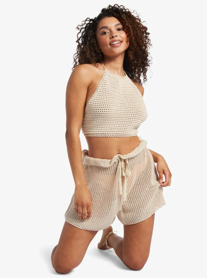 Roxy Cover Ups Island Hopper Crochet Shorts Tapioca 8211 Women