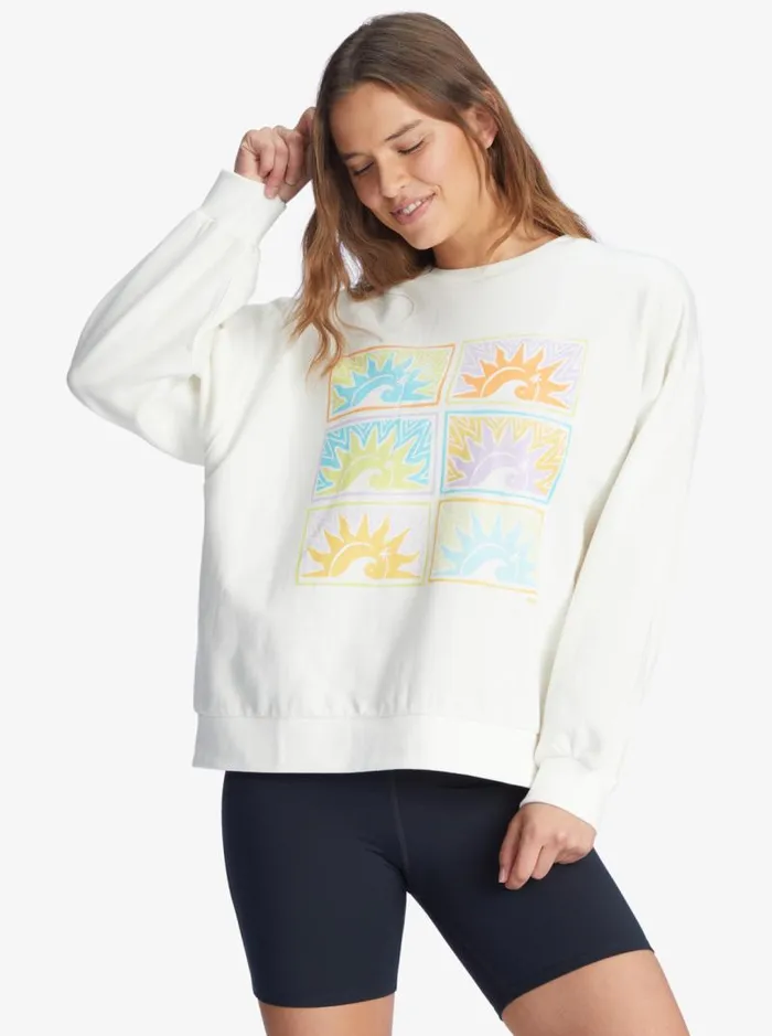 Roxy Fleece and Hoodies Morning Hike Sweatshirt Snow White 8211 Women Roxy Fleece and Hoodies Morning Hike Sweatshirt Snow White 8211 Women