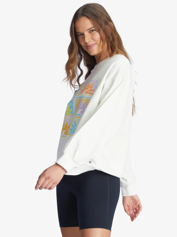 Roxy Fleece and Hoodies Morning Hike Sweatshirt Snow White 8211 Women Roxy Fleece and Hoodies Morning Hike Sweatshirt Snow White 8211 Women