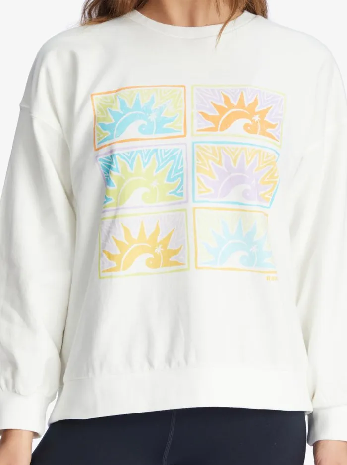 Roxy Fleece and Hoodies Morning Hike Sweatshirt Snow White 8211 Women Roxy Fleece and Hoodies Morning Hike Sweatshirt Snow White 8211 Women