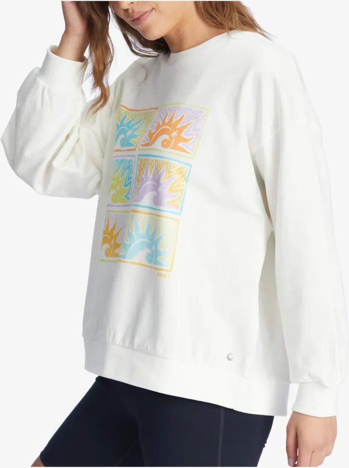 Roxy Fleece and Hoodies Morning Hike Sweatshirt Snow White 8211 Women Roxy Fleece and Hoodies Morning Hike Sweatshirt Snow White 8211 Women