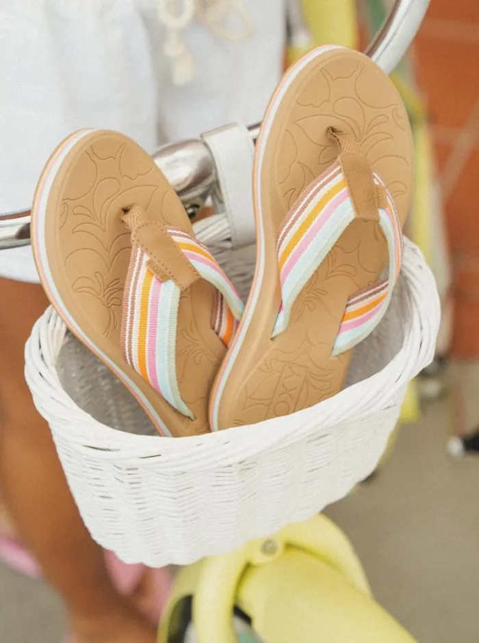 Roxy Flip Flops Colbee Hi Sandals Whiteorangepink 8211 Women