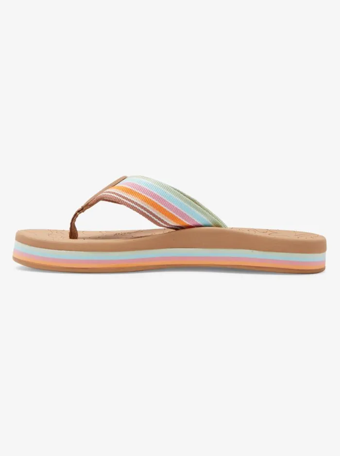 Roxy Flip Flops Colbee Hi Sandals Whiteorangepink 8211 Women Roxy Flip Flops Colbee Hi Sandals Whiteorangepink 8211 Women