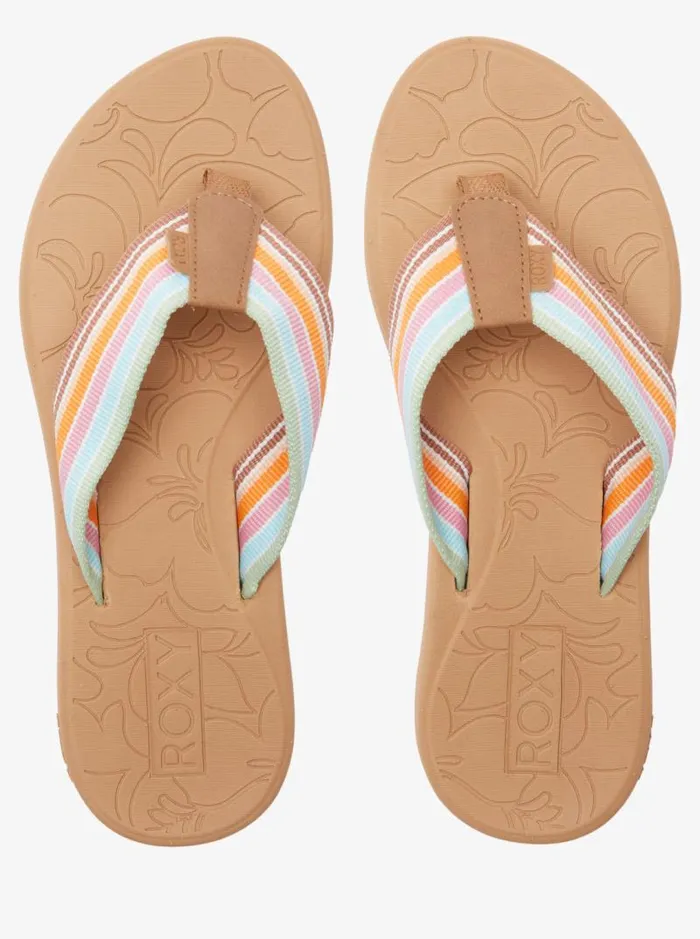 Roxy Flip Flops Colbee Hi Sandals Whiteorangepink 8211 Women Roxy Flip Flops Colbee Hi Sandals Whiteorangepink 8211 Women