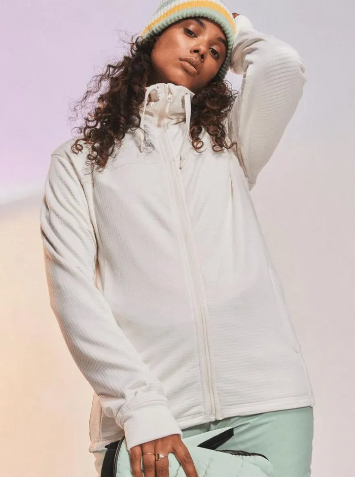 Roxy Jackets Vertere Technical ZipUp Fleece Egret 8211 Women