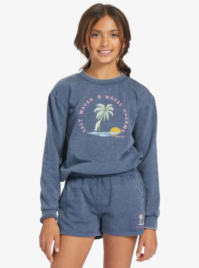 Roxy Jeans and Pants Girl039s 416 Distance And Time A Sweat Shorts Mood Indigo 8211 Kids