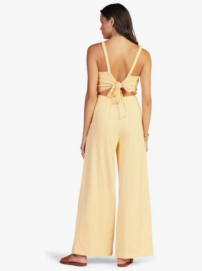 Roxy Jumpsuits and Rompers Skyline Views WideLeg Ribbed Jumpsuit Sunburst 8211 Women