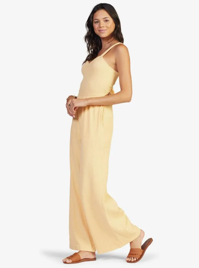 Roxy Jumpsuits and Rompers Skyline Views WideLeg Ribbed Jumpsuit Sunburst 8211 Women