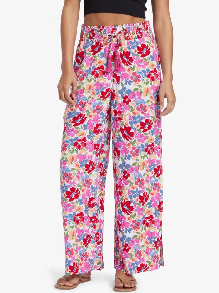 Roxy Pants and Jeans Tropical Rhythm Beach Pants Shocking Pink Bloomin Babe 8211 Women