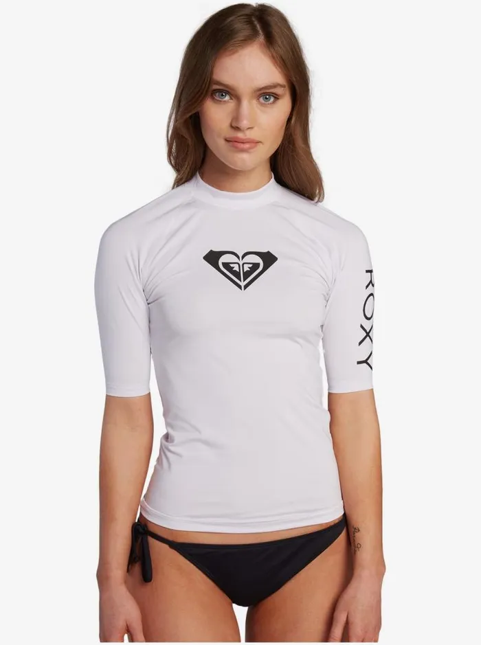 Roxy Rashguards Florida Whole Hearted Short Sleeve UPF 50 Rashguard Sea Salt 8211 Women Roxy Rashguards Florida Whole Hearted Short Sleeve UPF 50 Rashguard Sea Salt 8211 Women