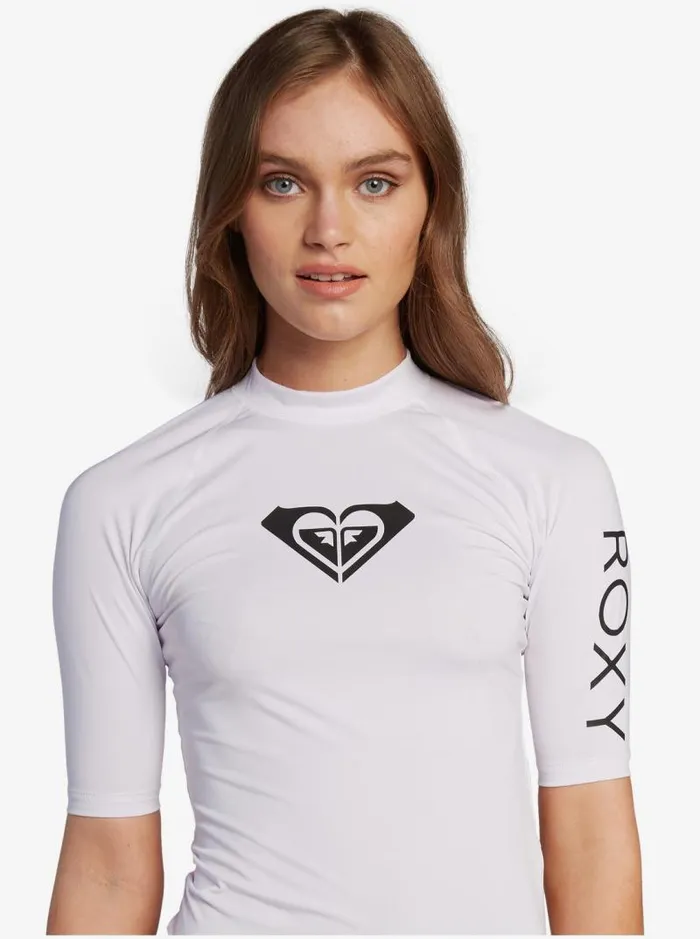 Roxy Rashguards Florida Whole Hearted Short Sleeve UPF 50 Rashguard Sea Salt 8211 Women Roxy Rashguards Florida Whole Hearted Short Sleeve UPF 50 Rashguard Sea Salt 8211 Women