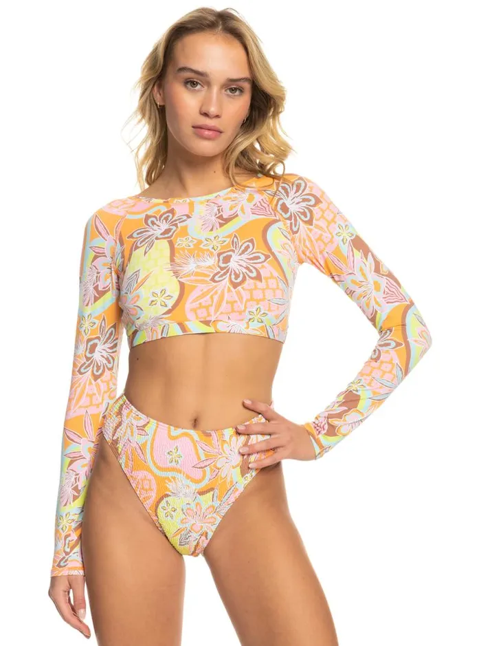 Roxy Rashguards Roxy Delic Long Sleeve Cropped Rashguard Mock Orange Roxy Delic 8211 Women Roxy Rashguards Roxy Delic Long Sleeve Cropped Rashguard Mock Orange Roxy Delic 8211 Women