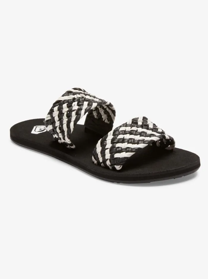 Roxy Sandals Porto Slide Slider Sandals Blackwhite 8211 Women