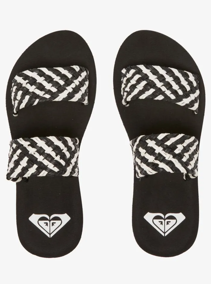 Roxy Sandals Porto Slide Slider Sandals Blackwhite 8211 Women