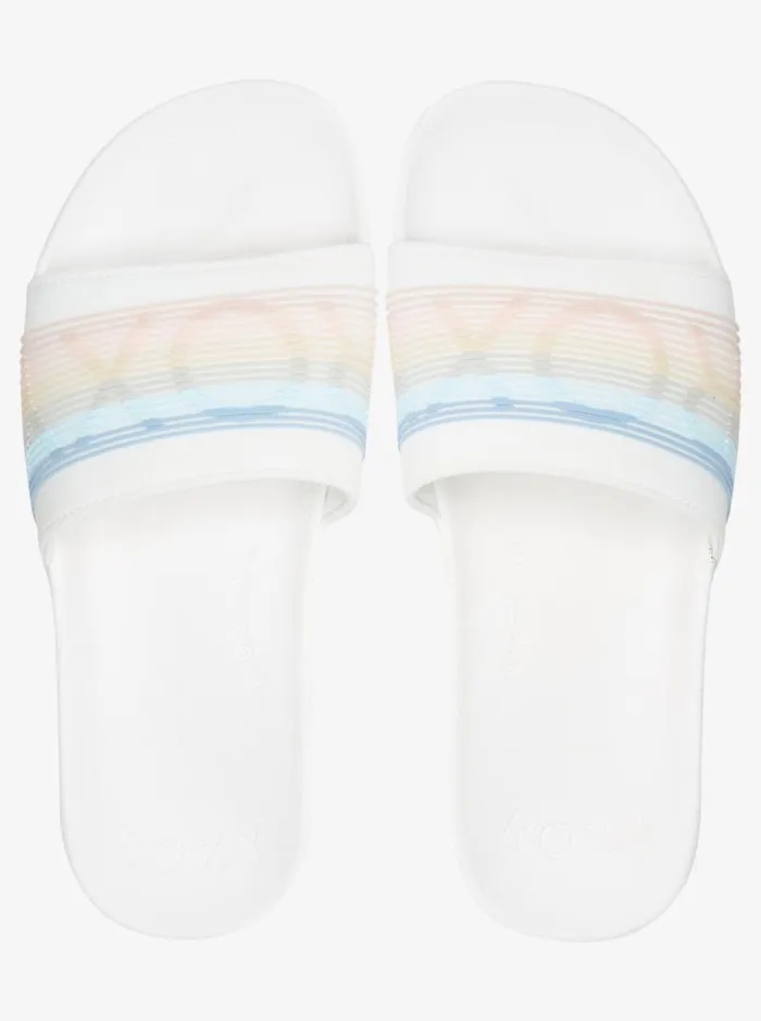 Roxy Sandals Slippy WaterFriendly Sandals Whitestripe 8211 Women Roxy Sandals Slippy WaterFriendly Sandals Whitestripe 8211 Women