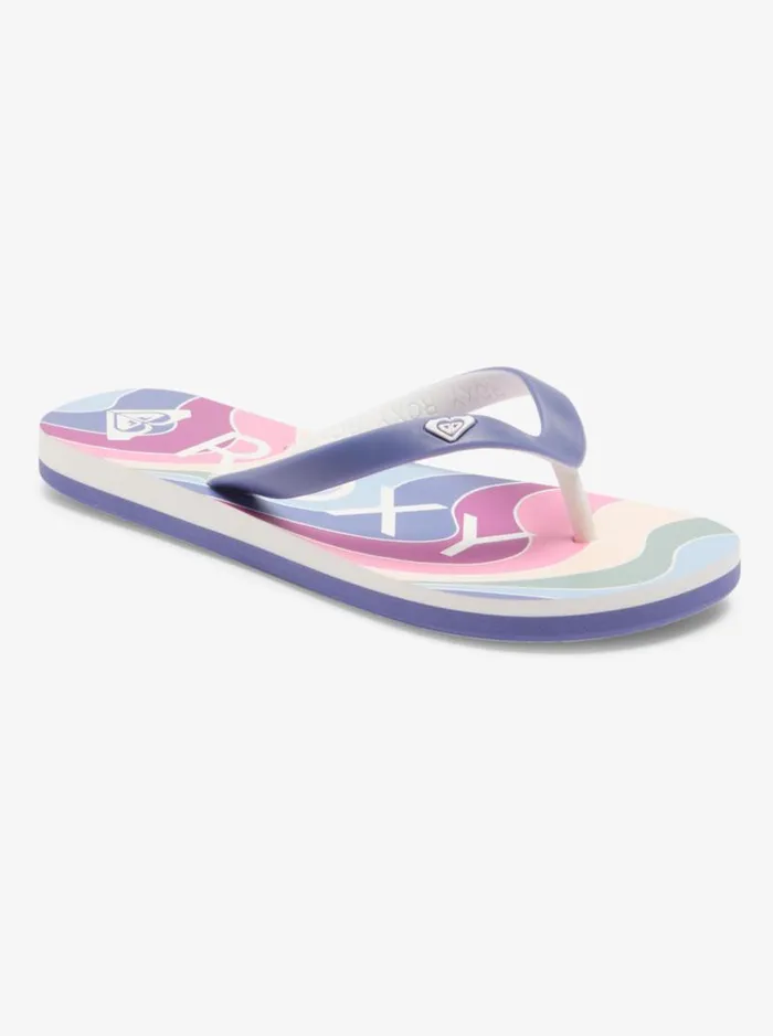 Roxy Shoes and Sandals Girl039s 416 Tahiti FlipFlops Blue Depths 8211 Kids