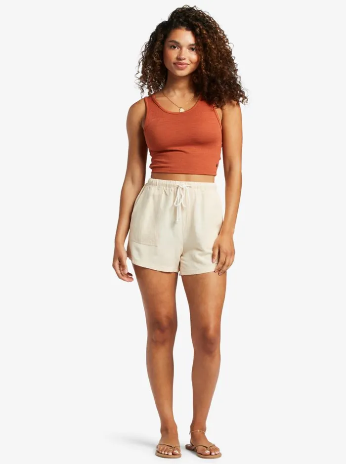 Roxy Shorts Sand And Sea Elastic Waist Shorts Beige 8211 Women