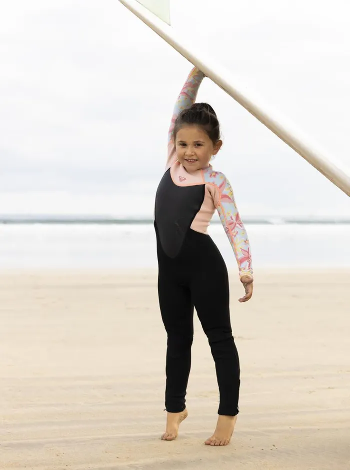 Roxy Surf Girl039s 27 32mm Prologue Back Zip Wetsuit Tanager Tur Tw Floral Conf 8211 Kids