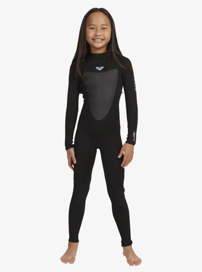 Roxy Surf Girl039s 816 32mm Prologue Back Zip Wetsuit Black 8211 Kids