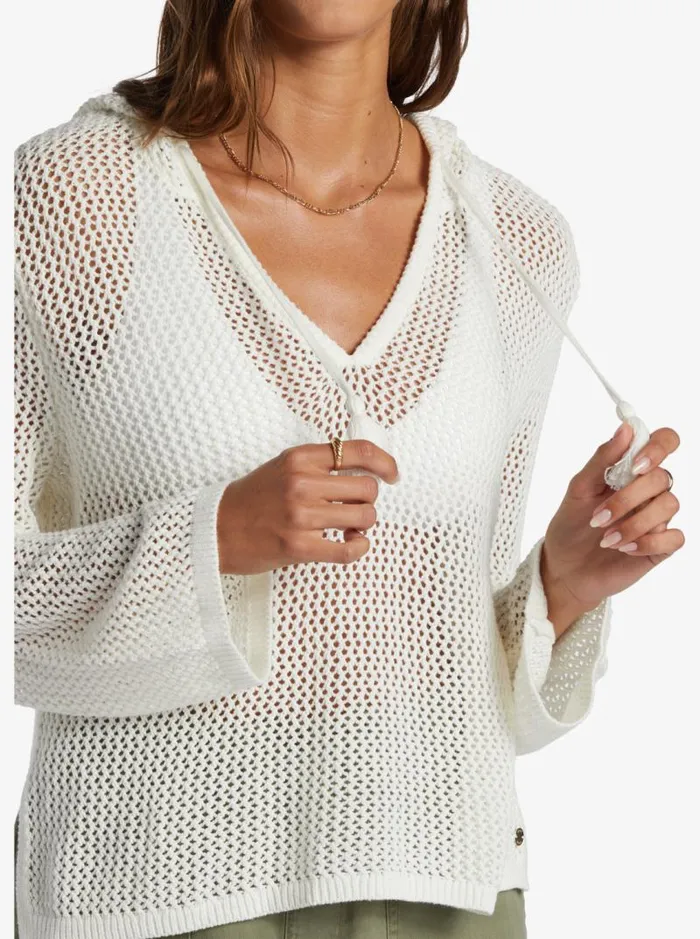 Roxy Sweaters Cropped After Beach Break Hoodie Egret 8211 Women