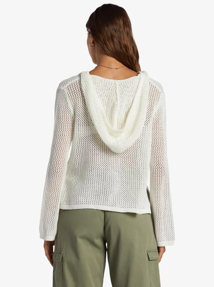 Roxy Sweaters Cropped After Beach Break Hoodie Egret 8211 Women