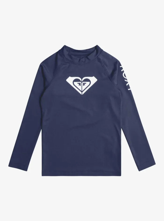 Roxy Swim Girl039s 27 Whole Hearted Long Sleeve UPF 50 Rashguard Mood Indigo 8211 Kids